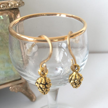 Load image into Gallery viewer, Antique Gold Pine Cone Earring,  Dangle &amp; Drop Earrings , Nature Inspired,  Gift For Her, Gift For Mum
