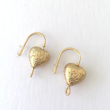 Load image into Gallery viewer, Gold Heart Earrings, Drop Earrings, Minimalist Earrings, Delicate Earrings, Gift For Her, Gift For Mum

